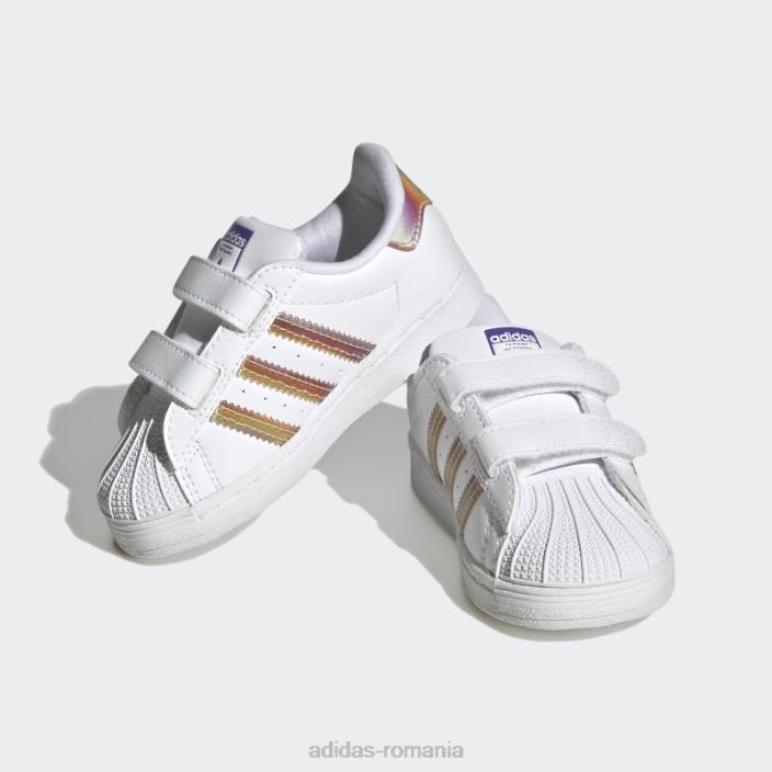 Adidas pantofi superstar purple rush fierbinte copii papură albă/violet 2JBN18008