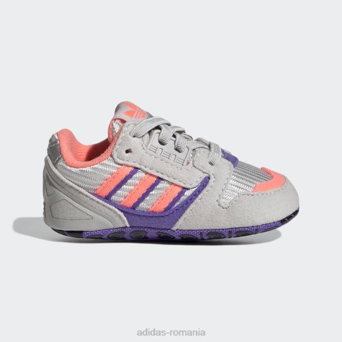 Adidas pantofi zx 8000 gri copii papură gri/roșu acid/violet 2JBN18175
