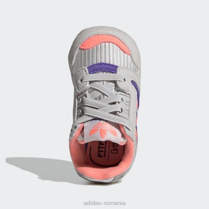 Adidas pantofi zx 8000 gri copii papură gri/roșu acid/violet 2JBN18175
