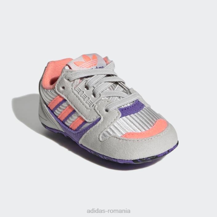 Adidas pantofi zx 8000 gri copii papură gri/roșu acid/violet 2JBN18175