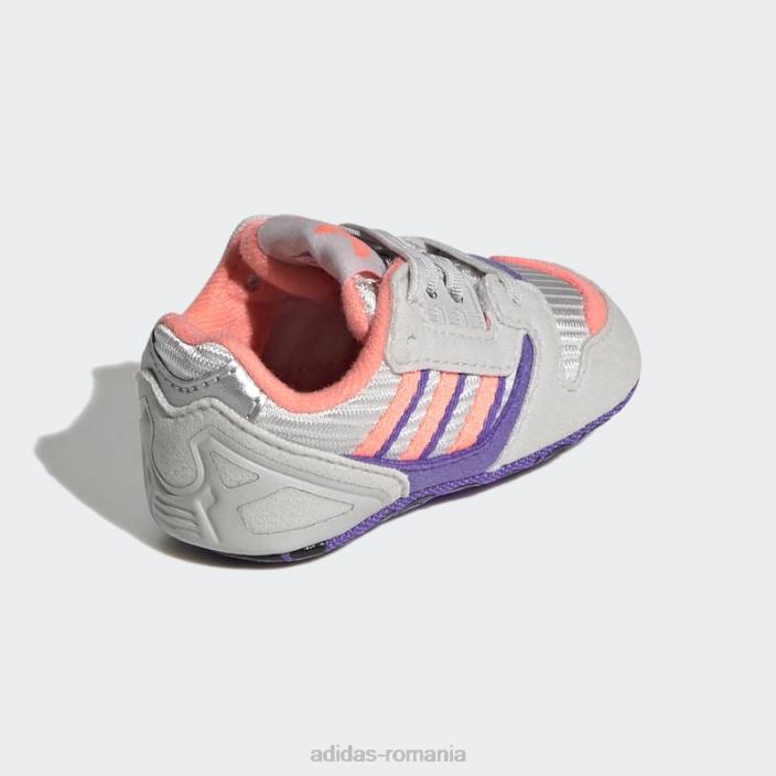 Adidas pantofi zx 8000 gri copii papură gri/roșu acid/violet 2JBN18175