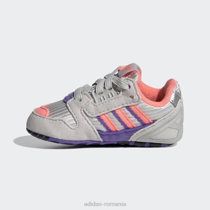 Adidas pantofi zx 8000 gri copii papură gri/roșu acid/violet 2JBN18175