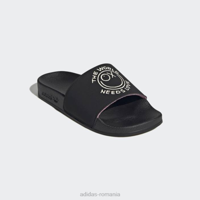 Adidas papuci adilette x andré saraiva negru copii negru/alb/roz 2JBN11497