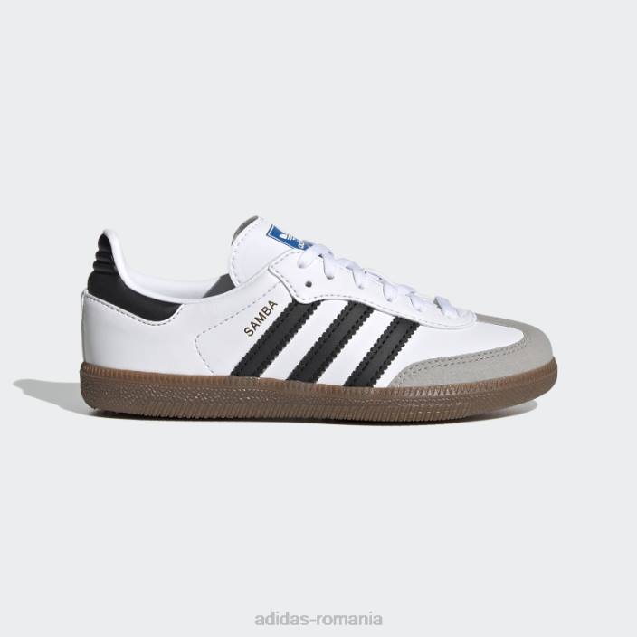 Adidas samba gum og pantofi copii alb/negru/gumă 2JBN17603
