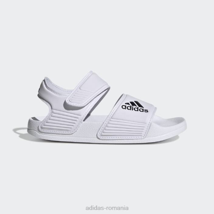 Adidas sandale adilette albe copii alb negru 2JBN24911