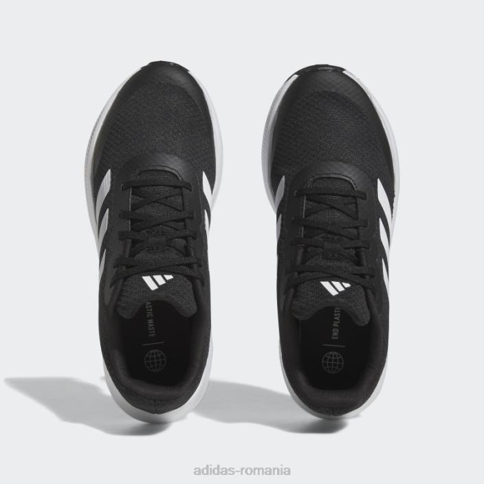 Adidas Falcon 3 pantofi sport din dantela albi copii alb negru 2JBN24542