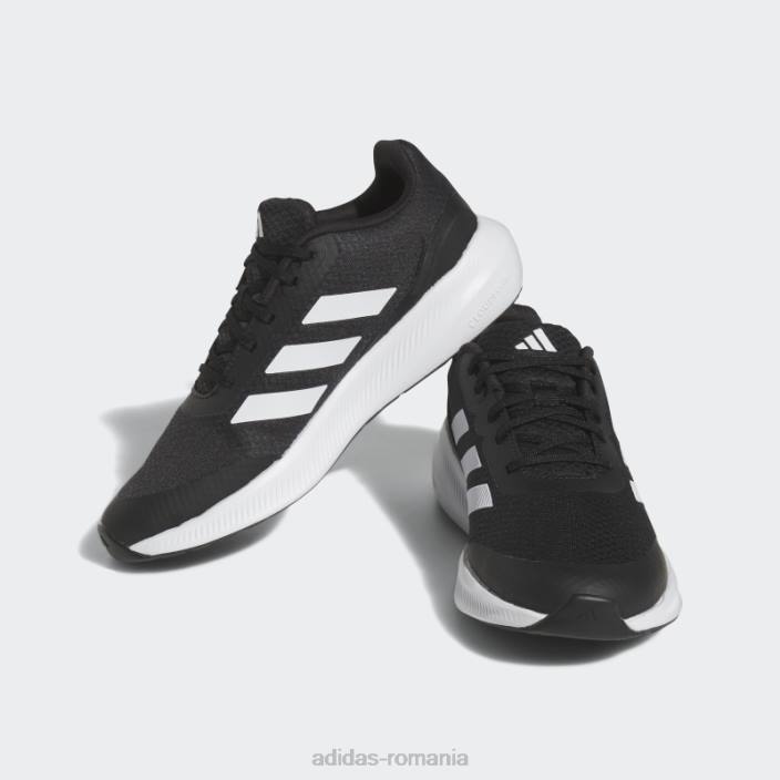 Adidas Falcon 3 pantofi sport din dantela albi copii alb negru 2JBN24542
