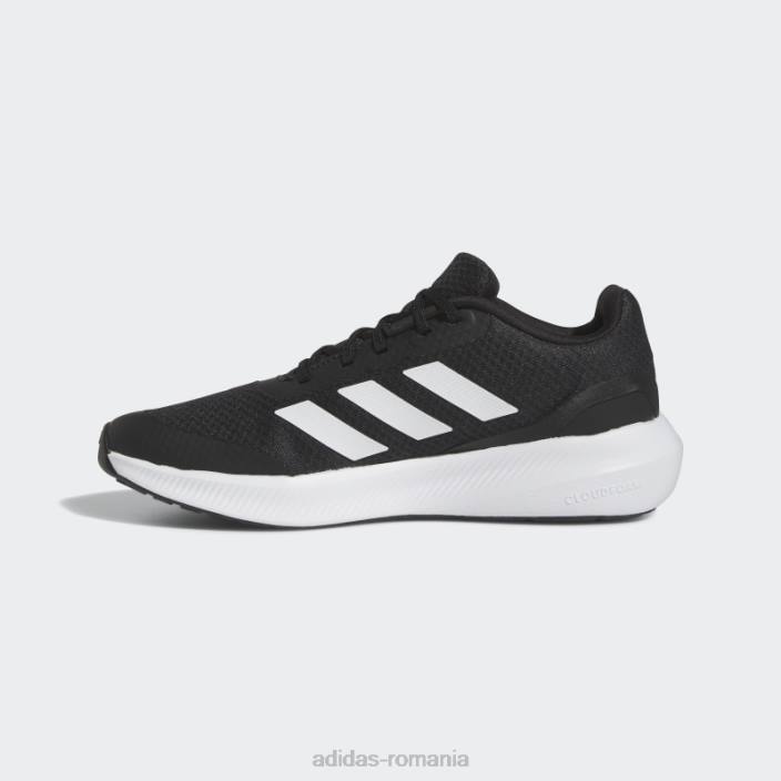 Adidas Falcon 3 pantofi sport din dantela albi copii alb negru 2JBN24542