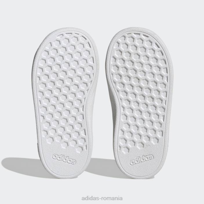 Adidas Grand Court pantofi cu cârlig și buclă stil de viață sustenabil alb adidas copii aur alb/mat 2JBN24540