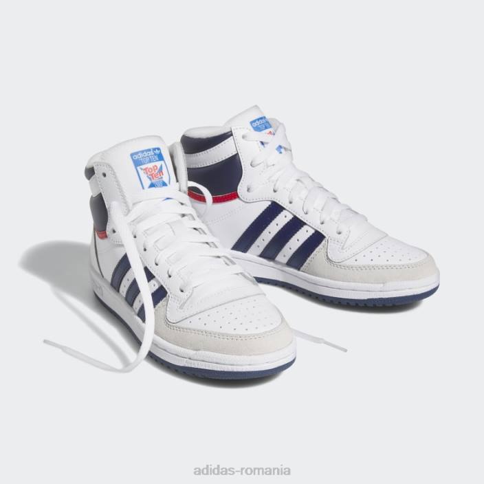 Adidas Top zece pantofi rb albastru închis copii alb/albastru închis 2JBN24448