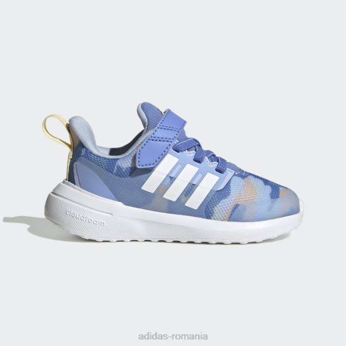 Adidas albastru fortarun 2.0 cloudfoam sport alergare cu dantela elastica pantofi adidas copii albastru/alb/galben 2JBN24651