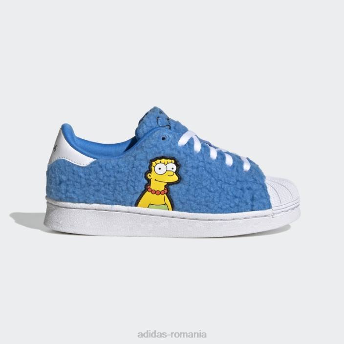 Adidas albi pantofii simpsons marge superstar copii alb negru 2JBN24743