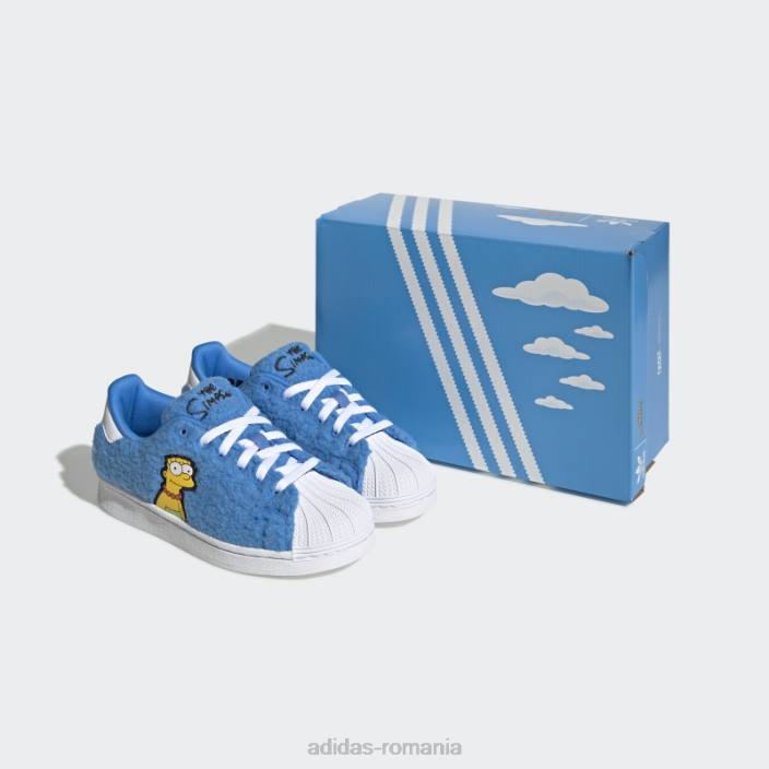 Adidas albi pantofii simpsons marge superstar copii alb negru 2JBN24743