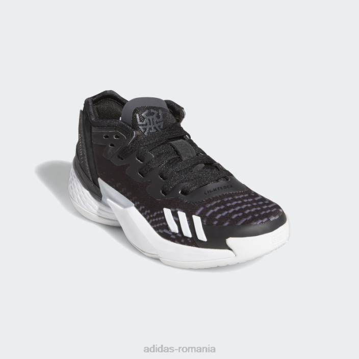 Adidas carbon d.o.n. numărul 4 pantofi de baschet fierbinți copii negru/alb/carbon 2JBN24750