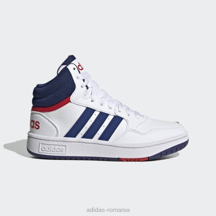 Adidas cercuri stacojii pantofi mijlocii moda copii alb/albastru victorie/stacojiu 2JBN24679