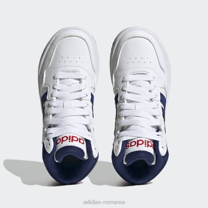 Adidas cercuri stacojii pantofi mijlocii moda copii alb/albastru victorie/stacojiu 2JBN24679
