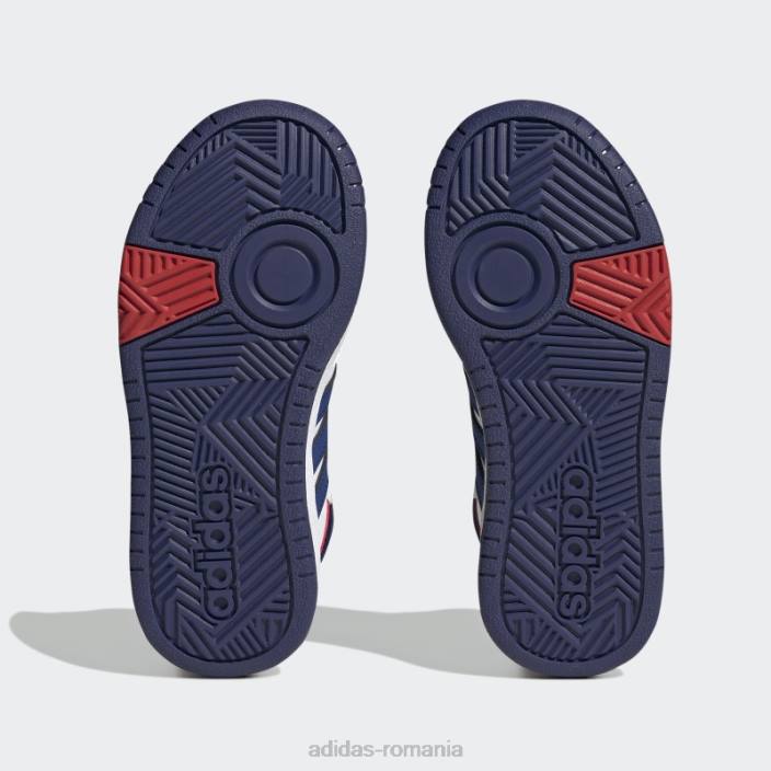 Adidas cercuri stacojii pantofi mijlocii moda copii alb/albastru victorie/stacojiu 2JBN24679