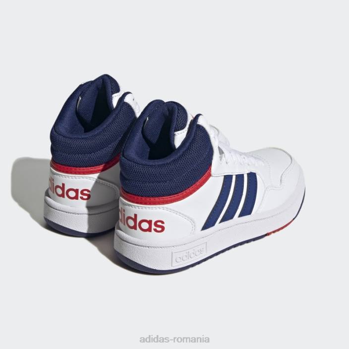 Adidas cercuri stacojii pantofi mijlocii moda copii alb/albastru victorie/stacojiu 2JBN24679
