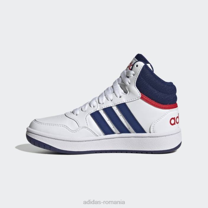 Adidas cercuri stacojii pantofi mijlocii moda copii alb/albastru victorie/stacojiu 2JBN24679