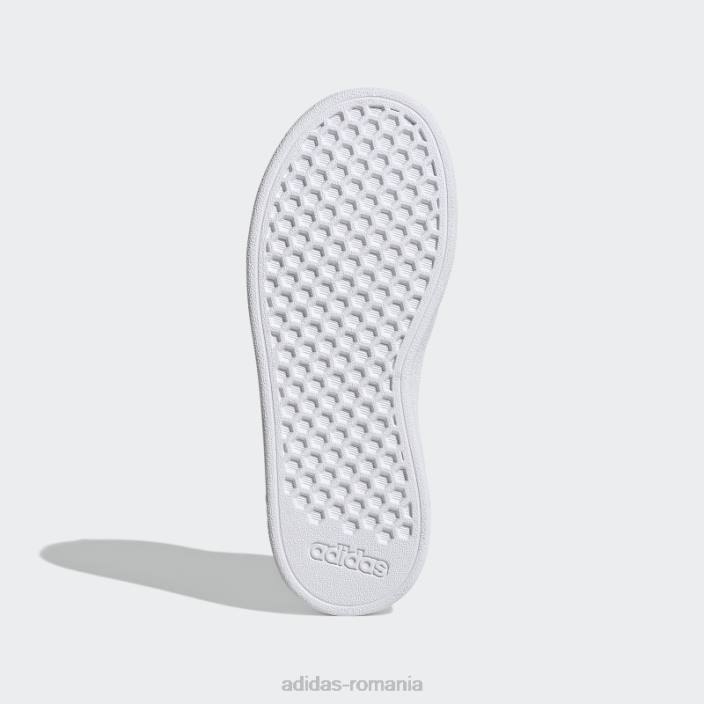 Adidas grand court court dantelă elastică și pantofi cu curea superioară argintii copii alb/argintiu 2JBN24734