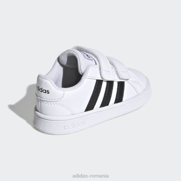 Adidas pantofi Grand Court albi copii alb negru 2JBN24506