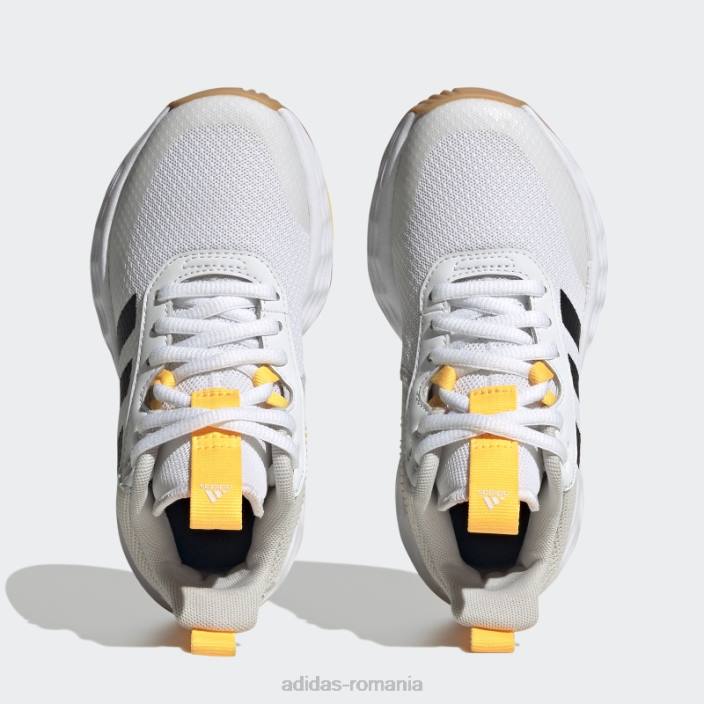 Adidas pantofi albi ownthegame 2.0 copii alb/negru/auriu 2JBN24509