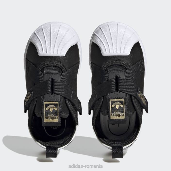 Adidas pantofi albi superstar 360 fierbinți copii negru/auriu metalic/alb 2JBN24929