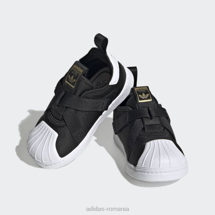 Adidas pantofi albi superstar 360 fierbinți copii negru/auriu metalic/alb 2JBN24929