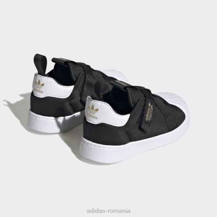 Adidas pantofi albi superstar 360 fierbinți copii negru/auriu metalic/alb 2JBN24929