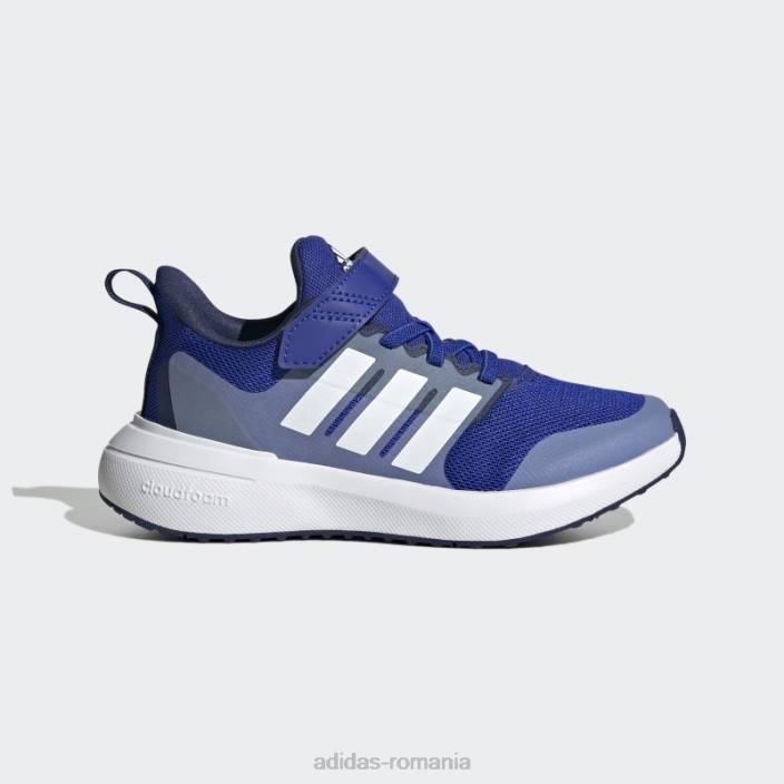 Adidas pantofi cu dantela elastica fortarun 2.0 cloudfoam albastru copii albastru alb 2JBN24541