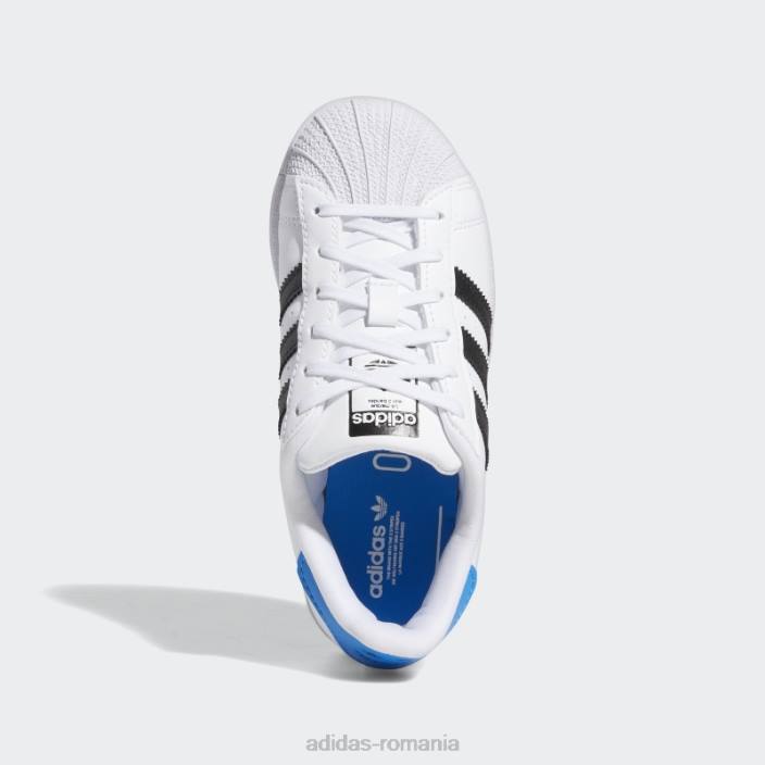 Adidas pantofi de superstar blue rush copii papură alb/negru/albastru 2JBN24793