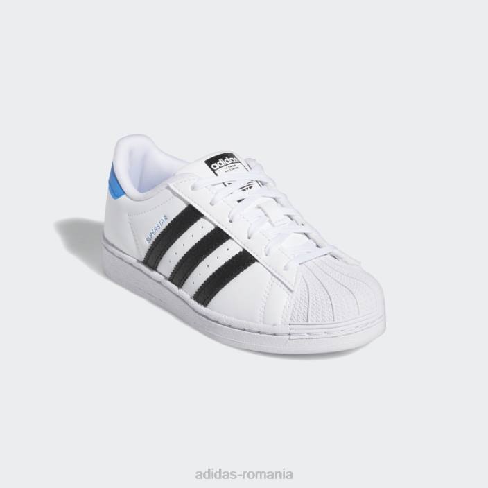 Adidas pantofi de superstar blue rush copii papură alb/negru/albastru 2JBN24793