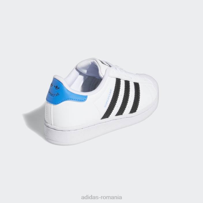 Adidas pantofi de superstar blue rush copii papură alb/negru/albastru 2JBN24793