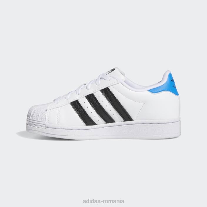 Adidas pantofi de superstar blue rush copii papură alb/negru/albastru 2JBN24793