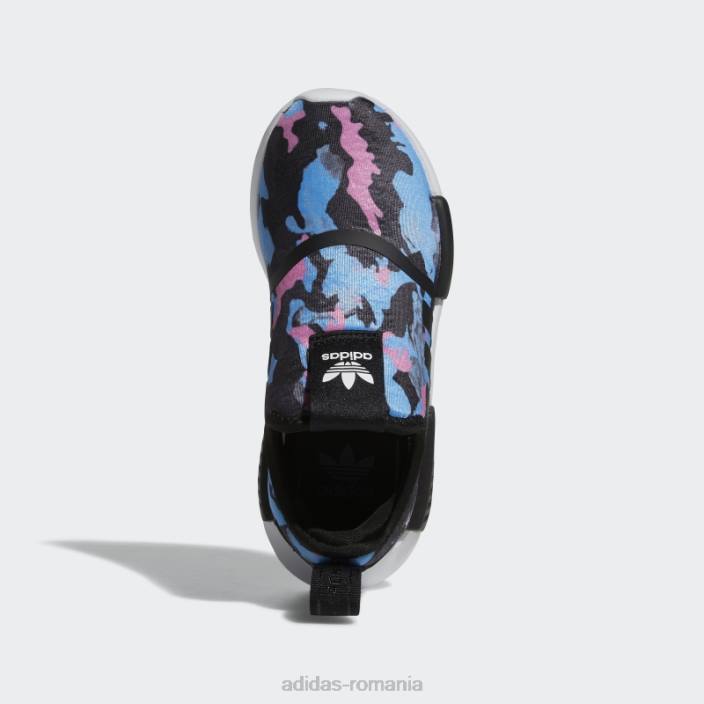 Adidas pantofi eleganti nmd 360 albi copii alb negru 2JBN24649