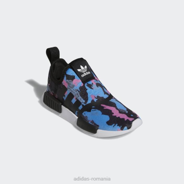 Adidas pantofi eleganti nmd 360 albi copii alb negru 2JBN24649