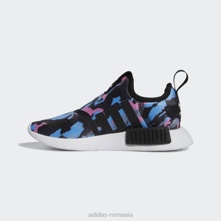 Adidas pantofi eleganti nmd 360 albi copii alb negru 2JBN24649