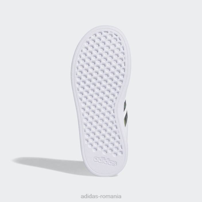 Adidas pantofi fashion blue royal grand court 2.0 copii alb/verde oxid/albastru regal 2JBN24609