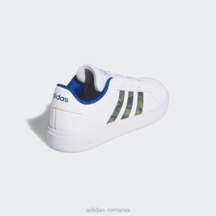 Adidas pantofi fashion blue royal grand court 2.0 copii alb/verde oxid/albastru regal 2JBN24609