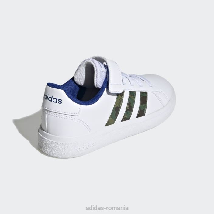 Adidas pantofi grand court royal blue 2.0 copii alb/verde oxid/albastru regal 2JBN24456