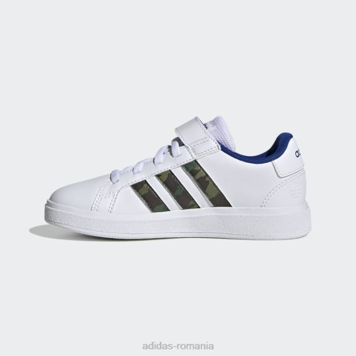Adidas pantofi grand court royal blue 2.0 copii alb/verde oxid/albastru regal 2JBN24456