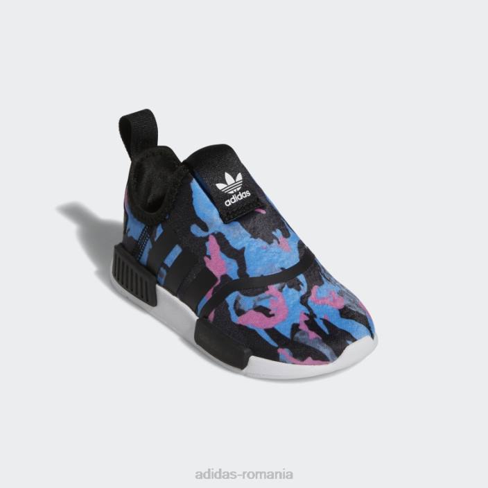 Adidas pantofi hot nmd 360 alb copii alb negru 2JBN24647