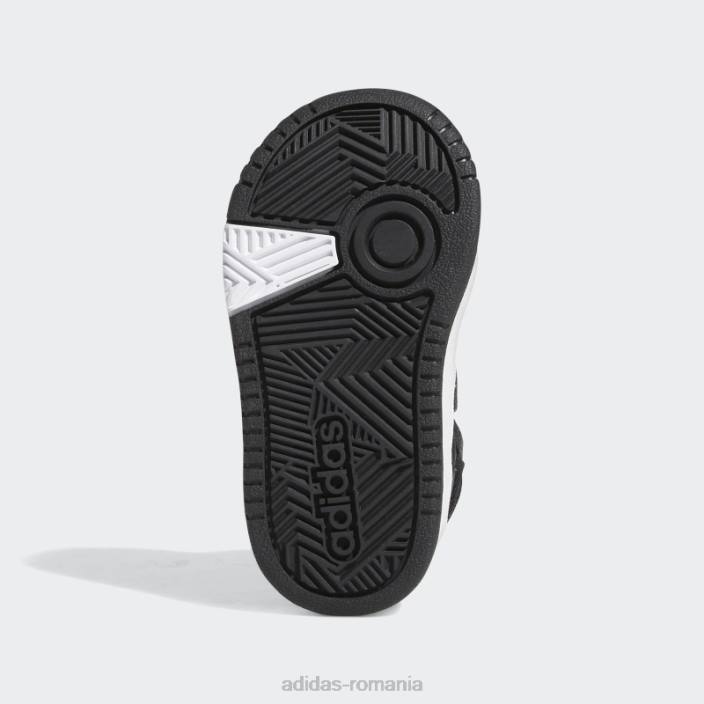 Adidas pantofi mijlocii hoops alb copii negru/alb/gri 2JBN24703