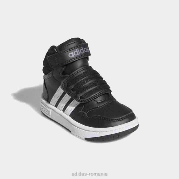 Adidas pantofi mijlocii hoops alb copii negru/alb/gri 2JBN24703