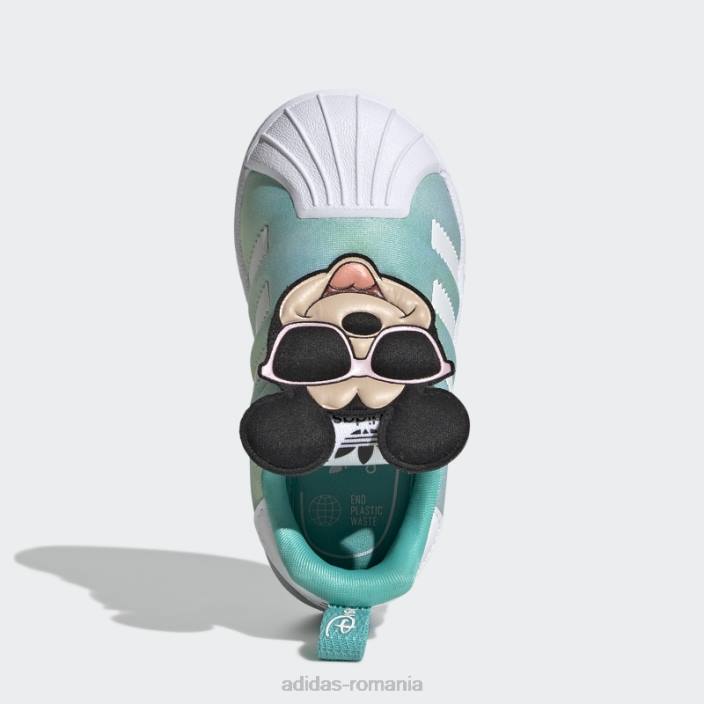 Adidas pantofi mint rush disney superstar 360 copii mint rush/negru/alb 2JBN24701