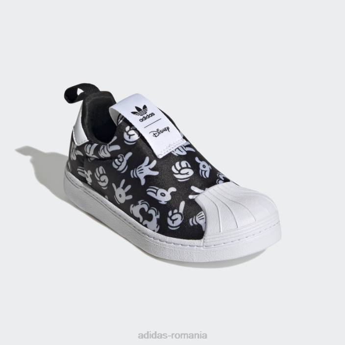 Adidas pantofi negri x disney superstar 360 fierbinți copii alb negru 2JBN24721