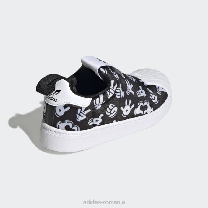 Adidas pantofi negri x disney superstar 360 fierbinți copii alb negru 2JBN24721