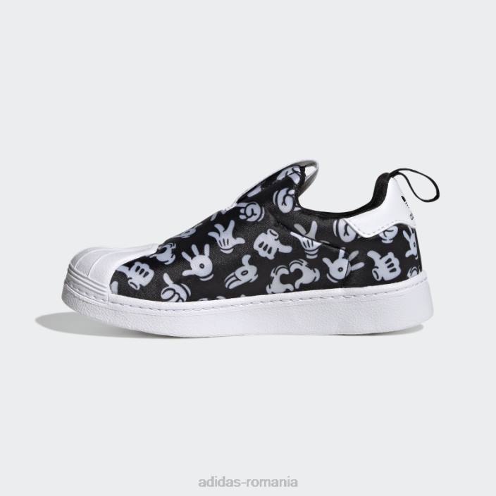 Adidas pantofi negri x disney superstar 360 fierbinți copii alb negru 2JBN24721
