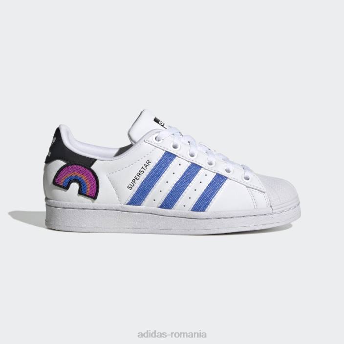 Adidas pantofi pantone superstar moda copii alb/albastru/pantone 2JBN24704