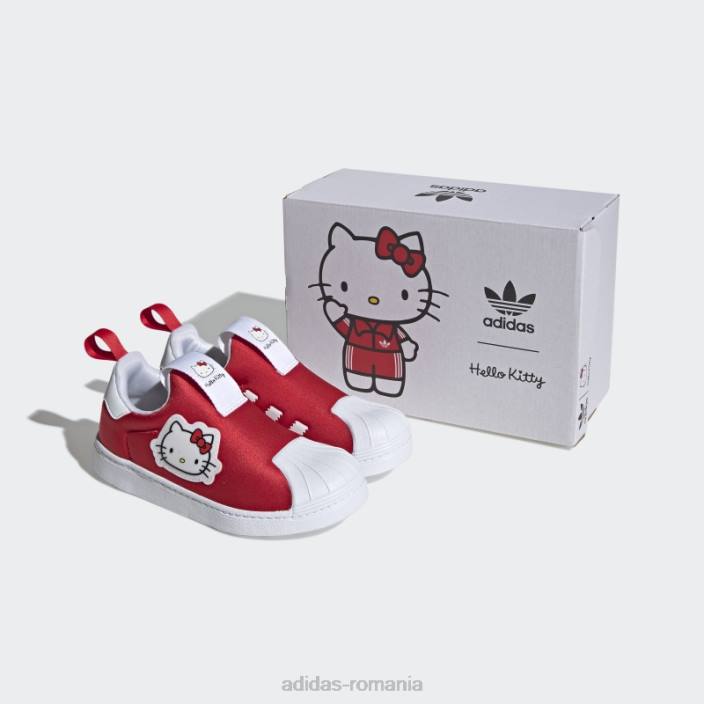 Adidas pantofi roșii hello kitty superstar 360 adidas copii roșu/alb/negru 2JBN24483